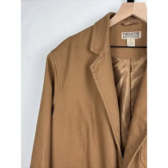 Duluth Trading Co Fire Hose Presentation Jacket Men's 2XL Brown Canvas Blazer